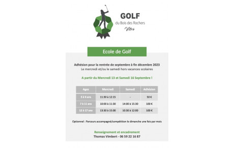 L'Ecole de Golf... ça repart !